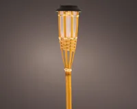 Decoris Led solar fakkel bamboe 54 cm Naturel 1 l flm