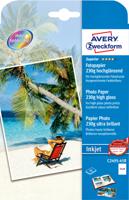 Avery-Zweckform Superior Photo Paper Inkjet C2495-45R Fotopapier 13 x 18 cm 230 g/m² 45 vellen Hoogglans - thumbnail