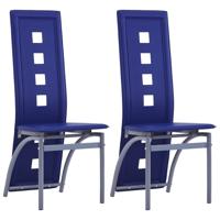 vidaXL Eetkamerstoelen 2 st kunstleer blauw