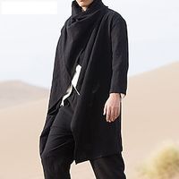 Voor heren Winterjas Regenjas Mantel / capes liiketoiminta Casual Herfst Lente Katoenmix Sneldrogend Lichtgewicht bovenkleding Kleding Streetwear Stijlvol niet-afdrukken Heldere kleur Onregelmatige Lightinthebox