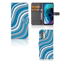 Motorola Moto G51 5G Telefoon Hoesje Waves Blue - thumbnail