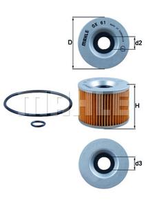 Oliefilter MAHLE, Diameter (mm)77mm, u.a. für Honda, Triumph, Kawasaki, Yamaha, Benelli