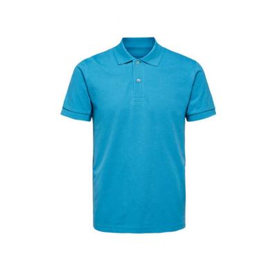 SELECTED HOMME regular fit polo van biologisch katoen turquoise