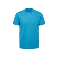 SELECTED HOMME regular fit polo van biologisch katoen turquoise