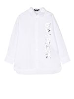 Balmain Kids chemise en coton à logo imprimé - Blanc - thumbnail