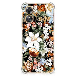 Case voor OPPO A17 Dark Flowers