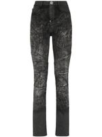 Philipp Plein jean taille-haute à effet délavé - Noir