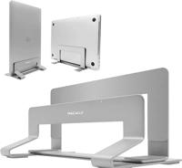 Macally Verticale laptopstandaard voor bureau - Verstelbare laptophouder voor universele compatibiliteit - Ruimtebesparend & Verbetert de luchtstroom van het apparaat - Gebruik als MacBook Stand of Laptop Dock - Gewogen stalen frame