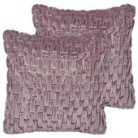 Beliani-CHIRITA-Sierkussen set van 2-Paars-45 x 45 cm-Fluweel