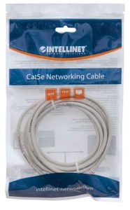 Intellinet 319768 RJ45 Netwerkkabel, patchkabel CAT 5e U/UTP 3.00 m Grijs 1 stuk(s)