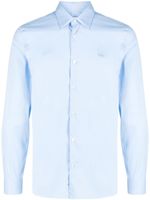 Lacoste chemise en coton mélangé à patch logo - Bleu