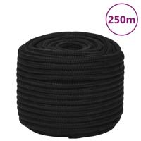 VidaXL Werktouw 12 mm 250 m polyester zwart