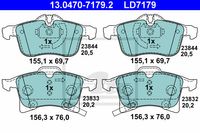 Remblokkenset, schijfrem ATE Ceramic ATE, u.a. für Vauxhall, Opel