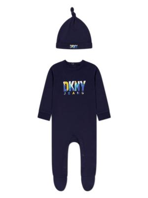 Dkny Kids Babypakje met logoprint - Blauw