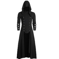 Retro vintage Punk Gothic Middeleeuws 17e eeuw Jas Trenchcoat Overkleding Pest dokter Voor heren Maskerade Feest Jas Lightinthebox - thumbnail