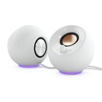 CREATIVE Pebble SE Minimalistische 2.0 USB-C aangedreven pc-luidspreker met RGB-verlichting, 3,5 mm AUX-ingang, tot 4,4 W RMS-vermogen voor computers en laptops (wit)
