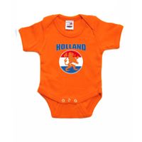 Oranje fan romper / kleding Holland met oranje leeuw Koningsdag/ EK/ WK voor babys - thumbnail