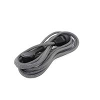 Textielverlengingskabel zwart/wit - met zwarte platte stekker - 5m