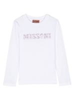 Missoni Kids t-shirt en coton à logo strassé - Blanc - thumbnail