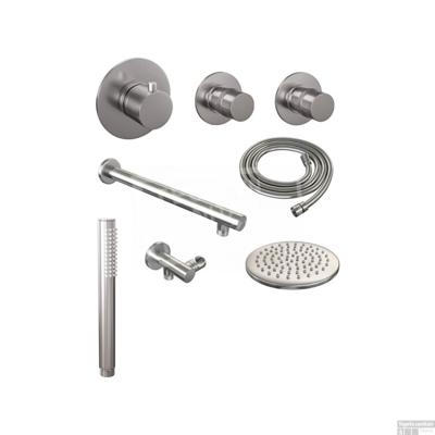 Thermostatisch Inbouwdoucheset Brauer Brushed 20cm Hoofddouche Wandarm Staafhanddouche Geborsteld Nikkel Thermostatisch Inbouwdoucheset Brauer Brushed 20cm Hoofddouche Wandarm Staafhanddouche Geborsteld Nikkel