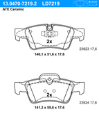 Remblokkenset, schijfrem ATE Ceramic ATE, u.a. für Mercedes-Benz