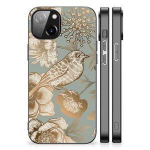 Bloemen Hoesje voor Apple iPhone 14 Vintage Bird Flowers