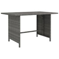 Tuintafel 110x70x65 cm poly rattan grijs