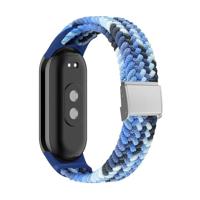 By Qubix - Braided nylon bandje - Multicolor blauw - Compatible met Xiaomi Smart Band 8 & 9 - Compatible Xiaomi bandje