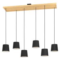 Stars of Light 6-lichts hanglamp Camarioca hout met zwart 390131