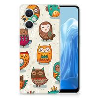 OPPO Reno8 Lite TPU Hoesje Vrolijke Uilen