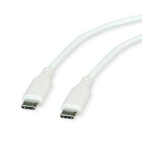 ROLINE USB 2.0 kabel, type C-C, ST/ST, siliconen, 60W, wit, 1 m