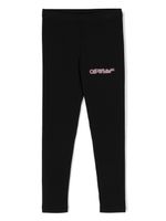 Off-White Kids legging en coton à logo imprimé - Noir