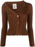 Semicouture cardigan nervuré à design asymétrique - Marron