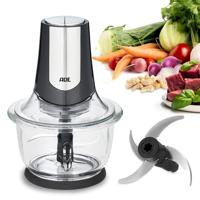 ADE Elektrische hakmolen KA2110 multi-shredder, elektrische mixer voor groenten, fruit, kruiden en vlees met 4 duurzame roestvrijstalen messen en antislipring, inhoud 1,2 liter