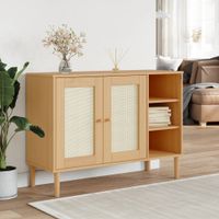 Dressoir SENJA 112x40x80 cm rattan massief grenenhout bruin