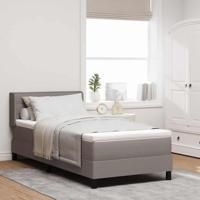 vidaXL Boxspringbed met matras taupe 80x200 cm stof