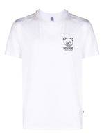 Moschino t-shirt en coton stretch à logo appliqué - Blanc