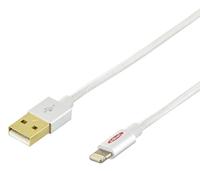 Ednet 31061 USB-oplaadkabel/gegevensoverdracht voor iPhone 1 m, zilverkleurig