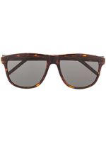 Saint Laurent Eyewear lunettes de soleil Signature à monture carrée - Marron