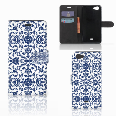 Wiko Pulp Fab 4G Hoesje Flower Blue