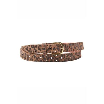 Pinned by K leren riem met panterprint bruin
