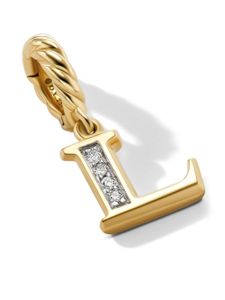 David Yurman pendentif L en or 18ct pavé de diamants