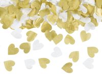 Confetti Hartjes Goud/Wit