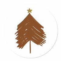 Muurcirkel Kerstboom Bruin 120 White PVC Ophangsysteem