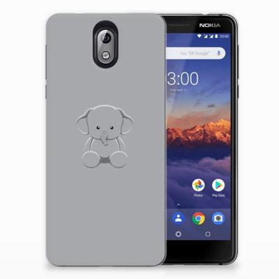 Nokia 3.1 (2018) Telefoonhoesje met Naam Grijs Baby Olifant Nokia 3.1 (2018) Telefoonhoesje met Naam Grijs Baby Olifant