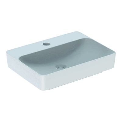 Geberit VariForm opzetwastafel rechthoekig 60 cm 1 kraangat zonder overloop KeraTect, wit Geberit VariForm opzetwastafel rechthoekig 60 cm 1 kraangat zonder overloop KeraTect, wit