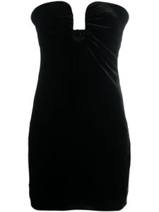 Roland Mouret robe-bustier en velours à coupe courte - Noir