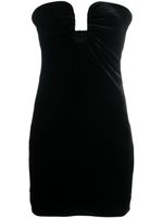 Roland Mouret robe-bustier en velours à coupe courte - Noir - thumbnail