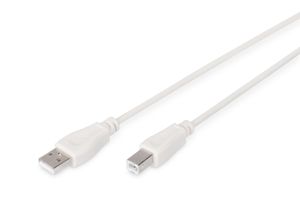 Digitus USB-kabel USB 2.0 USB-A stekker, USB-B stekker 3.00 m Beige AK-300102-030-E