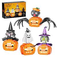 445 stks halloween kleine deeltjes bouwsteen puzzel pompoen combinatie gloeiend geschenk Lightinthebox